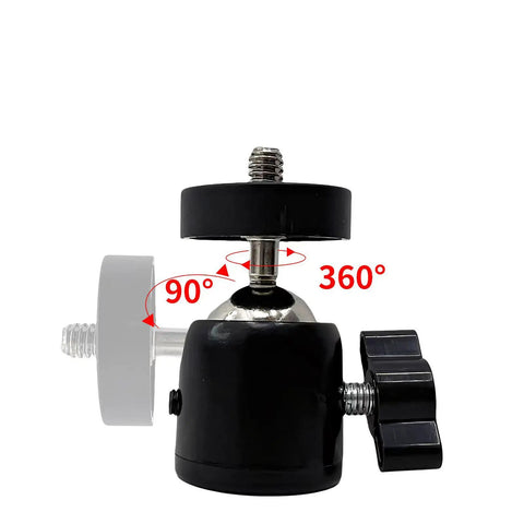 One Quarter Inch Swivel Mini Ball Head Tripod Mount For DSLR Cameras Camcorders Lights And Tripods With 360 Degree Rotation And Secure Grip 10 Pack, black metal 1/4-inch ball head with knob