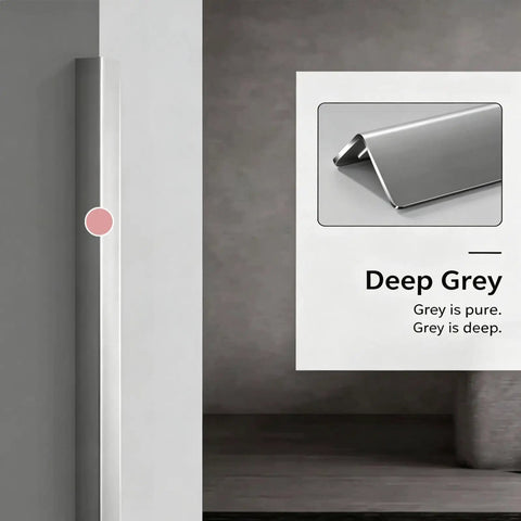 Aluminum L Shaped Wall Corner Guard With 89 Degree Tight Fit And Rounded Edge, heavy duty adhesive in deep grey finish