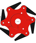 Red steel 6-blade head from the Heavy Duty Trimmer Head With 6 Blade Razors And 3 Tooth Brush Cutter Blade kit, with adapter.