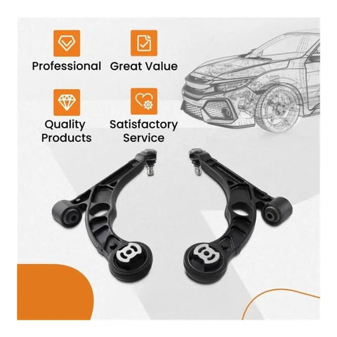 Front Lower Control Arm Pair for Dodge Dart 2013 2016 and Chrysler 200 2015 Direct Fit, OEM Grade Precision, shown on white background