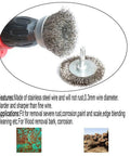 Stainless Steel Wire Cup Brush Kit With 1/4 Inch Shank For Drill And Grinder 6 Piece Crimped Wire Wheel Brushes in use