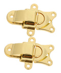 Retro Golden Metal Duckbilled Hasp Lock Toggle Latch Set Replaces Worn Hardware For Tool Chests Jewelry Boxes and Wooden Trunks With Zinc Alloy Fastener, shiny gold finish