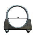 Swivel Style Exhaust Hanger Kit Four Piece Set With Three Inch Exhaust Clamp shown front view
