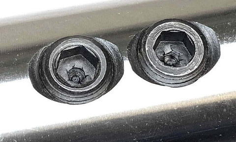 Two HHIP R8 end mill holders, 1 in, black metal, close-up view.