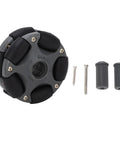 58mm omnidirectional wheel for robots with screws and connectors, designed for multi-directional use in robotics and machinery.