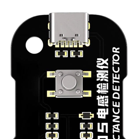 Close-up of circuit board component on a Two Pack Portable Inductance Meter Handheld Inductance Tester Pro Grade High Precision.