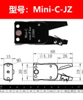 Pro Grade Robot Accessories Mini Jig Set A B C E Aluminum Alloy Nozzle Clips For Injection Molding Machines Pneumatic Mini Clips MiniC JZ Dope Durable Precision Alignment And Quick Swap, Mini-C-JZ