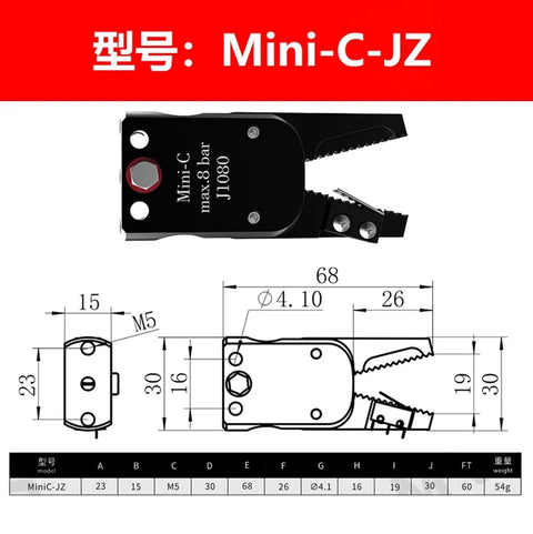 Pro Grade Robot Accessories Mini Jig Set A B C E Aluminum Alloy Nozzle Clips For Injection Molding Machines Pneumatic Mini Clips MiniC JZ Dope Durable Precision Alignment And Quick Swap, Mini-C-JZ