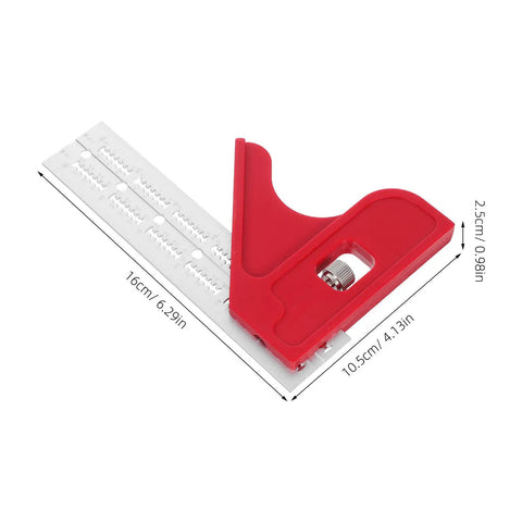 Handy Edge Ruler Protractor For Woodworking And Metalworking, High Precision Angle Measurement Tool with red handle, 16cm length