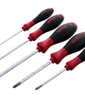 Five Piece Slotted And Phillips Screwdriver Set With SoftFinish Cushioned Grips, Dual Durometer Construction in diagonal display