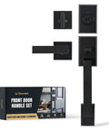 Front Door Handleset With Single Cylinder Deadbolt In Matte Black Zinc Alloy Lockset For Exterior Entry Reversible For Right Or Left Handed Doors Built To Last Easy Install Home Security Upgrade with box
