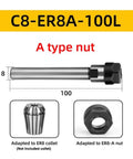 Heavy Duty Er Collet Extension Rod For Milling Machine And Lathe Pro Grade Precision Threading Build Tough Cnc Tool Holder Adapter with A type nut and dimensions.