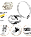 20 Pcs 304 Stainless Steel Adjustable 44-108mm Range Worm Gear Hose Clamps Assortment Kit For 2 Inch, 3 Inch, 4 Inch Fuel Line Dryer Vent Hose Silver Heavy Duty