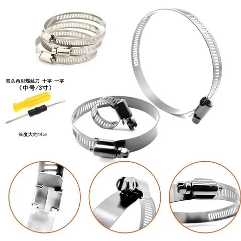 20 Pcs 304 Stainless Steel Adjustable 44-108mm Range Worm Gear Hose Clamps Assortment Kit For 2 Inch, 3 Inch, 4 Inch Fuel Line Dryer Vent Hose Silver Heavy Duty