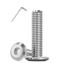 Heavy Duty 304 Stainless Steel Flat Head Hex Socket Screws With Allen Key Fully Threaded Machine Fasteners For Furniture And Garage No Sweat Assembly Hardware Kit Of Twenty Pieces with one screw and wrench