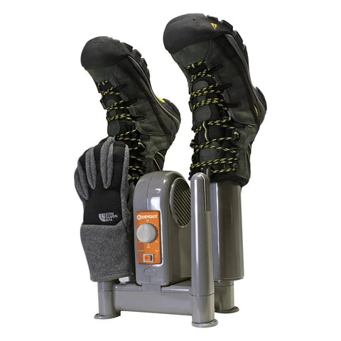 Heavy Duty Electric Shoe And Boot Dryer With Convection Heat Sweeps Moisture Out Of Work Boots And Ski Gear, dries boots and gloves quickly.