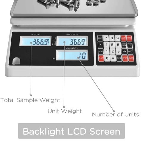 10Kg Digital Counting Scale With 0.1g Precision For Inventory And Parts, No-Fuss Piece Counting, RS232 Port To Computer Or Printer