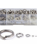 600Pcs 304 Stainless Steel Spring Split Lock Washer Assortment Set M2 M2.5 M3 M4 M5 M6 M8 M10 M12 For Screws And Nuts Heavy Duty Vibration Resistant Hardware Kit in organizer box
