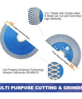Image of 2Pcs 115mm Super Thin Diamond Cutting Grinding Disc Heavy Duty With X Teeth Arbor 7 8 Inch To 5 8 Inch