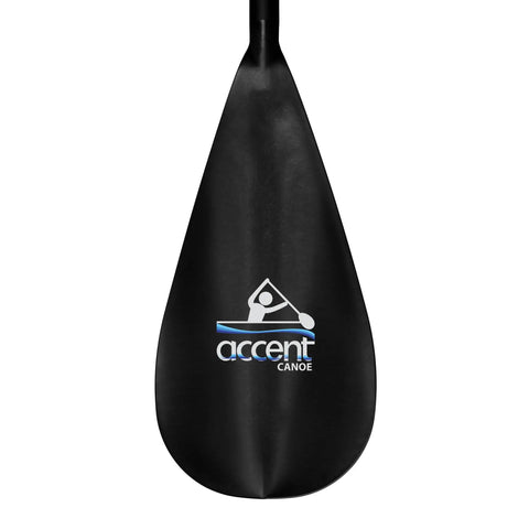 Black blade of Beat Aluminum Canoe Paddle With 8 Degree Bent Blade, Fiberglass Reinforced Nylon Construction, Dihedral Design for Balance