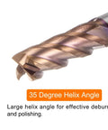 Carbide end mill with TiSiN coating, 4-flute, 6 mm diameter, 50 mm shank, close-up view.