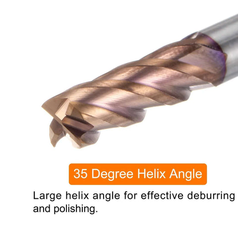 Carbide end mill with TiSiN coating, 4-flute, 6 mm diameter, 50 mm shank, close-up view.