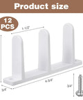 12 Pack Sliding Closet Door Floor Guides, Universal ABS Bottom Guides For 1-3/8 Inch Thick Doors, White Cabinet Hardware With Screws