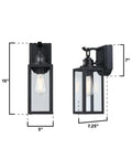 Super Practical Traditional One Light Outdoor Wall Fixture With Motion Sensor Dusk To Dawn Sensor Matte Black Clear Glass Lantern