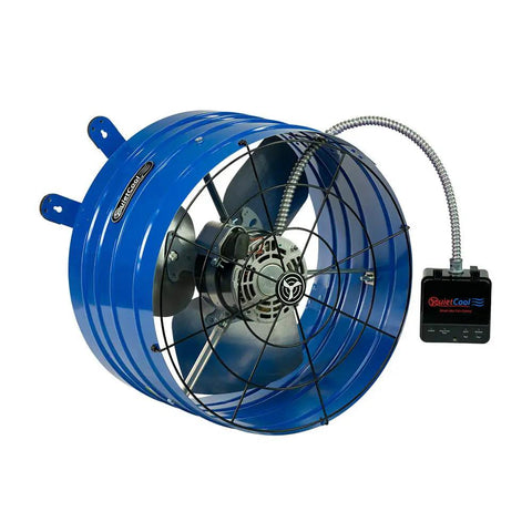 Energy Efficient Smart Attic Fan Designed For Gable Vents With Wireless App Control Offering Up To 1945 Cfm blue fan