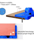 Pro Grade 35mm Concealed Hinge Jig Kit With Drill Bits For Easy Cabinet Door Install showing adjustable hinge offset design