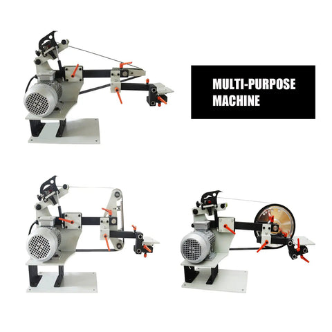 Heavy Duty Belt Grinding Machine Variable Speed Belt Sander Polisher With Rock Solid Base For Badass Knife Sharpening Rust Removal And Hella Versatile Shop Workstation 72X2 Belt 220V showing various angles and components of the unit.