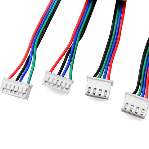 BLLNDX 2 m color stepper motor cables with white 4P–6P connectors for NEMA 17 printers.