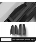 High Quality Abs Door Handle Storage Box For Tesla Cybertruck 2024 Dash Console Organizer Tray showing four pieces with textured grip.