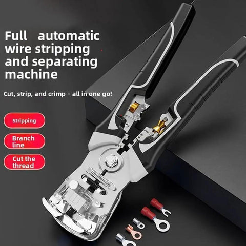 Heavy Duty Automatic Wire Stripper And Crimping Pliers, professional grade tool with ergonomic handles for efficient wire cutting and stripping.