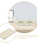 Elite Gold Trimmed Ceramic Jewelry Tray Featuring Mr And Mrs Pattern Double Grid Layout For Wedding Bands And Lipstick Small Trinket Dish major upgrade for countertop decor with two ring holders.