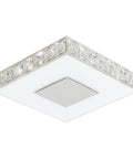 14 Inch Crystal Flush Mount Ceiling Light LED Close To Ceiling Fixture Modern Dimmable Crystal Chandelier For Kitchen Bedroom Foyer Hallway K9