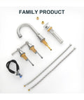Widespread 8 Inch Bathroom Faucet With 3 Holes Brushed Nickel Finish Two Handles Pop Up Drain High Arc Spout with components