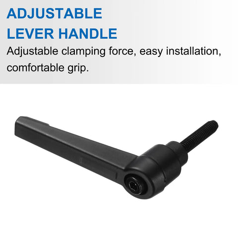 10 Pieces Adjustable Lever Handles M5 20mm Metric Male Thread Level Clamping Hand Stud Knobs Rotating Screw Handles With Locking Lever Black
