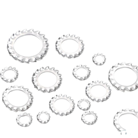 Heavy Duty 500 Piece External Tooth Star Lock Washer Set Stainless Steel assortment for M3 M4 M5 M6 M8