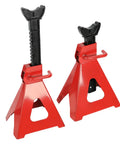 6 Ton Heavy Duty Automotive Jack Stands Pair For Garages And Shops, Steel Car Lifting Stands With Adjustable Height From 11.4 To 16.8 Inches, Wide Top Saddle For Secure Support, Red