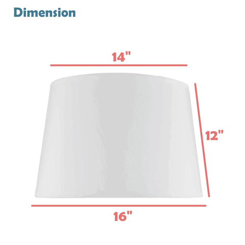 White Linen Empire Lamp Shade With Brass Spider Fitter Transitional Style 14 Inch Top 16 Inch Bottom 12 Inch Slant Height