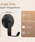 Heavy Duty Magnetic Hooks 170 Lb Hold Wreath Hanger No Drill Door Hook With Steel Tube Base Black 2 Pack Perfect For Metal Doors Walls Fridges Offices And Holiday Decor displayed showing large size and features