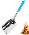 Ash Shovel For Fire Pit And Fireplace Charcoal Scoop Stainless Steel 14.6 Inch Handle No Fuss Ash Cleanup High Temp Safe Durable Blue Garden Tool