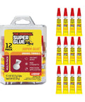 Clear Instant Bonding Glue With Precision Tip For Wood Metal Plastic And Ceramics 12 Pack 2 Gram Tubes Fast Dry Cyanoacrylate Adhesive For Diy Projects Crafts Repairs And Toys featuring packaging and tubes