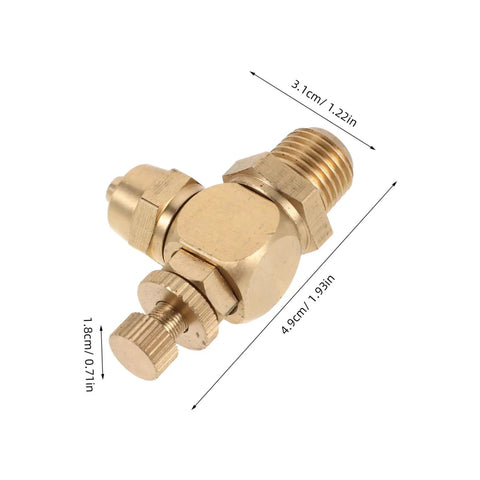 Brass Pneumatic Speed Controller With Quarter Inch NPT Male Thread And Eight Millimeter Push In Tube Fitting For Precise Air Flow Regulation In Automotive Door Systems And Built To Last Heavy Duty Industrial Rigs, brass fitting with dimensions