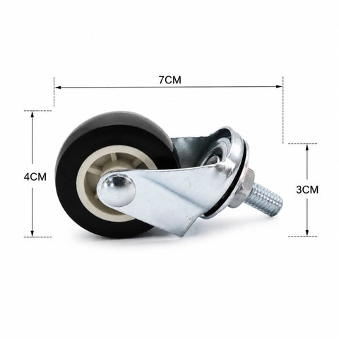 RuiJOTWAT 4Pcs Caster Wheels for Oil-Filled Radiators Swivel Casters with Brakes Easy Installation, 7cm diameter wheel, black and silver.