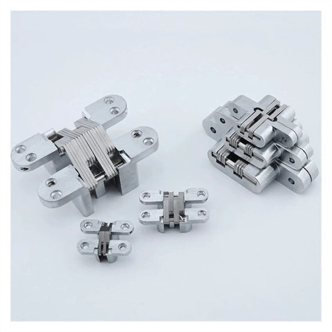Heavy Duty Concealed Folding Door Hinges Featuring Hidden Double Spring Design Rock Solid Stainless Steel Hardware For Closets And Cabinets Built Tough To Crush Daily Wear And Tear Smooth Swinging Pack