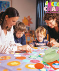 Family using 2 Inch Circle Hole Punch For Paper Crafts And Scrapbooking DIY No Jam Paper Guide Durable Circle Puncher