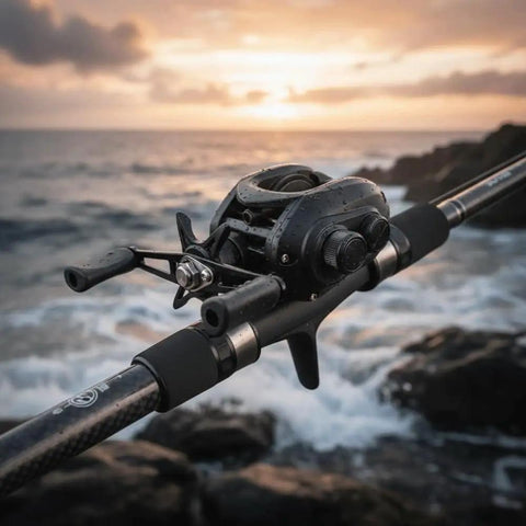 Low Profile Fishing Reel With Nylon Spool, 8 Kg Drag, 7.2:1 Gear Ratio, Smooth Casting For Freshwater And Saltwater use near ocean