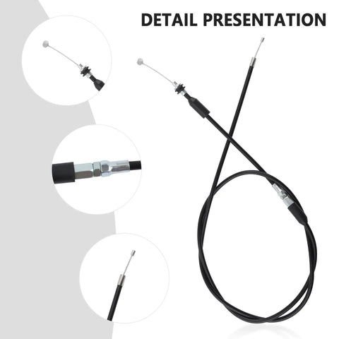 Detail view of Seven Eighths Inch Thumb Throttle Kit With Throttle Cable for aluminum motorcycle and mini bikes, showing connectors